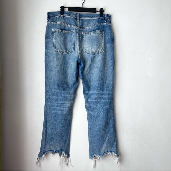 Free People We The Free Maggie Straight Leg Ripped Knee Raw Hem Jeans 30" - Picture 4 of 6